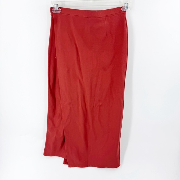 ✅ Betabrand Sassiest Pants Crop Skirt Rust Orange Small Tall - Picture 7 of 8